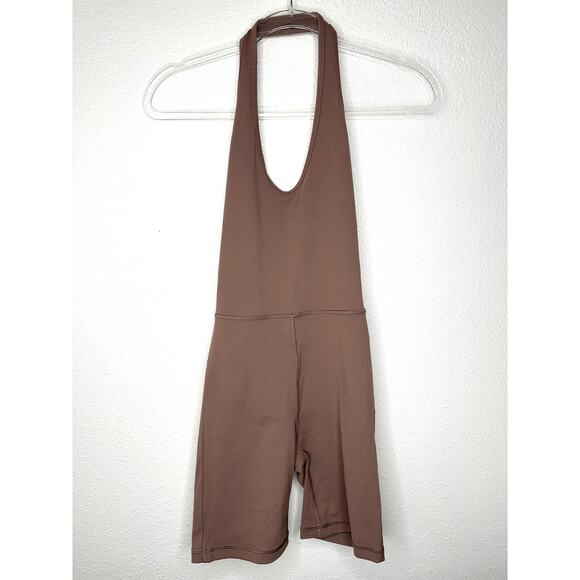 Wilfred Free Mocha Brown Look Halter Top Romper XS - Picture 2 of 12
